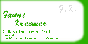 fanni kremmer business card
